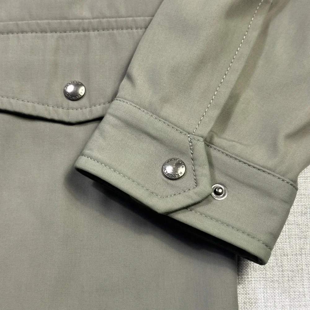 Banana‎ Republic Military Jacket Mens Medium Green Lined Full Zip Pockets Canvas